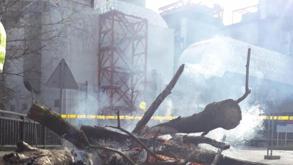 Protesta de los trabajadores de Endesa, en As Pontes.