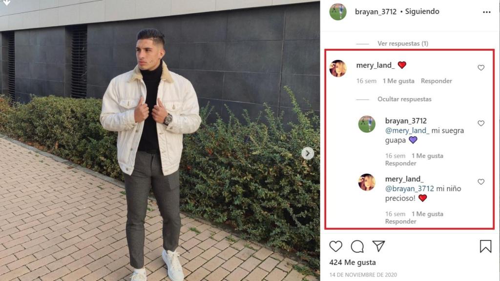 Así se intercambiaron piropos en Instagram el pasado 14 de noviembre.