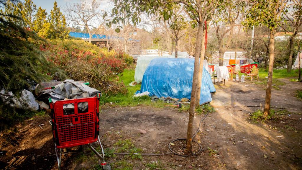 El poblado de chabolas.