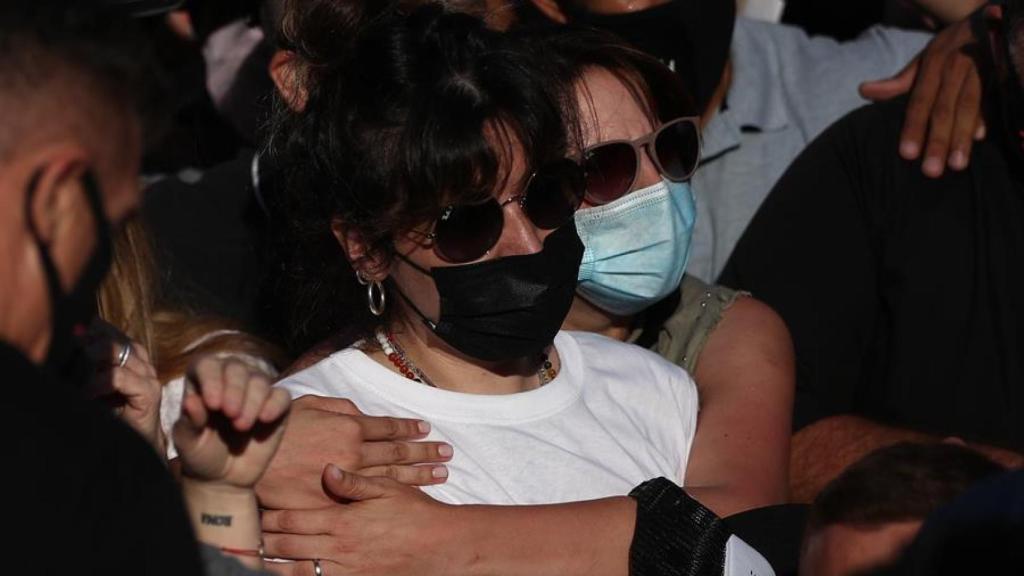 Giannina Maradona durante la marcha por su padre