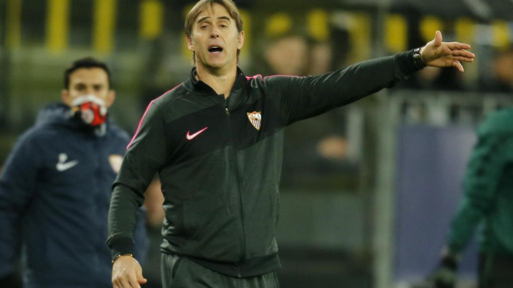 Julen Lopetegui, durante el Borussia Dortmund - Sevilla de la Champions League