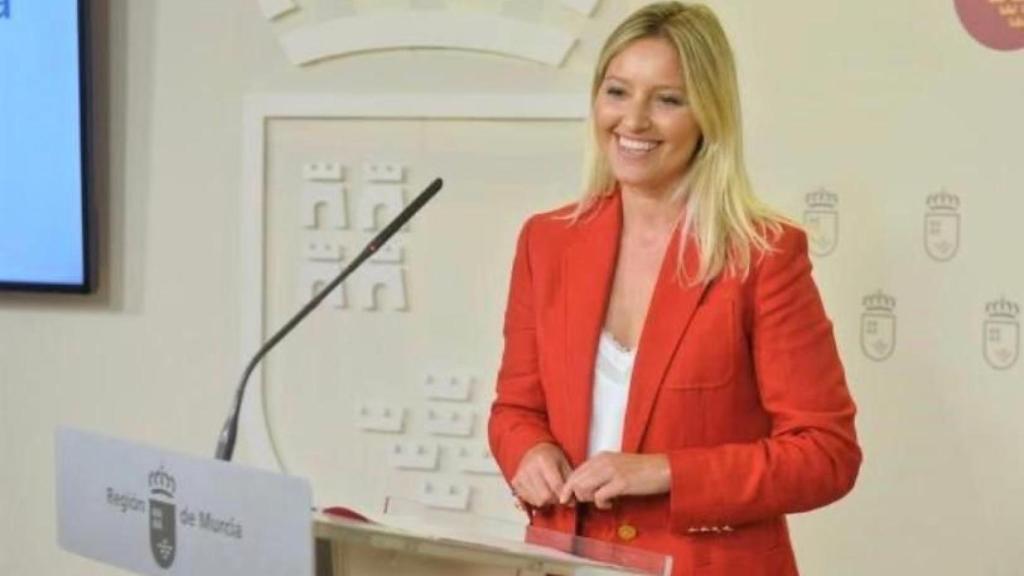 Ana Martínez Vidal en una comparecencia como portavoz del Consejo de Gobierno de Murcia.