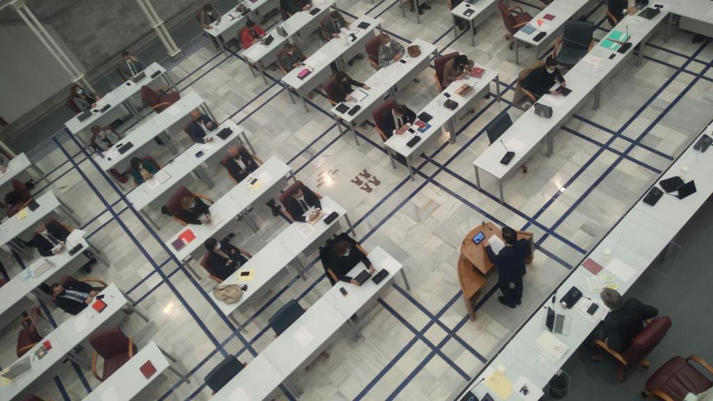 Pleno de la Asamblea Regional donde se debatirá la moción de censura al PP.