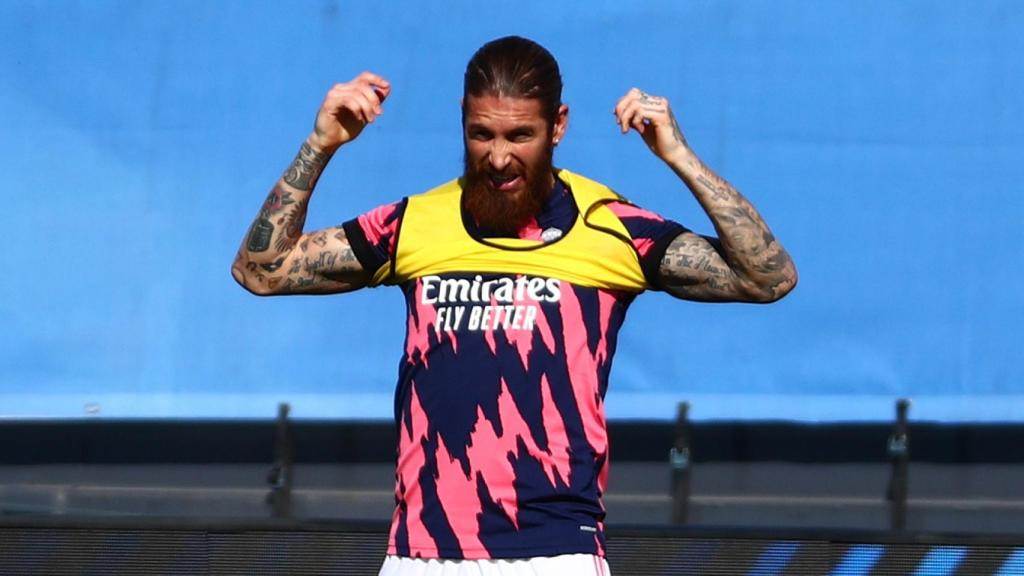 Gesto de Sergio Ramos antes del partido