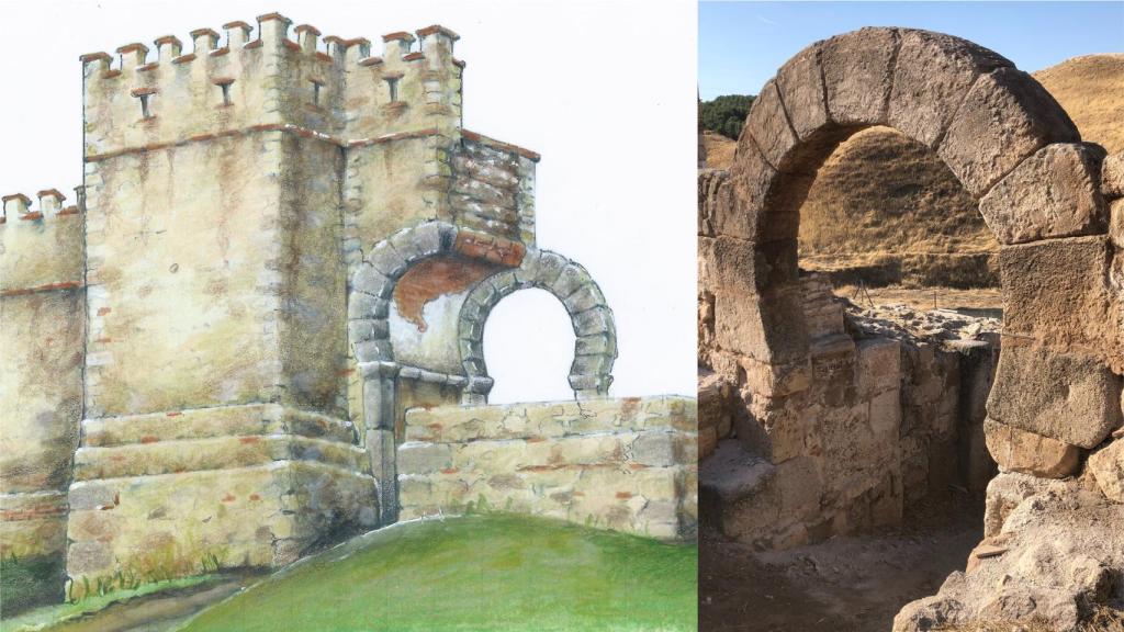 Dibujo y reconstrucción del arco de herradura.