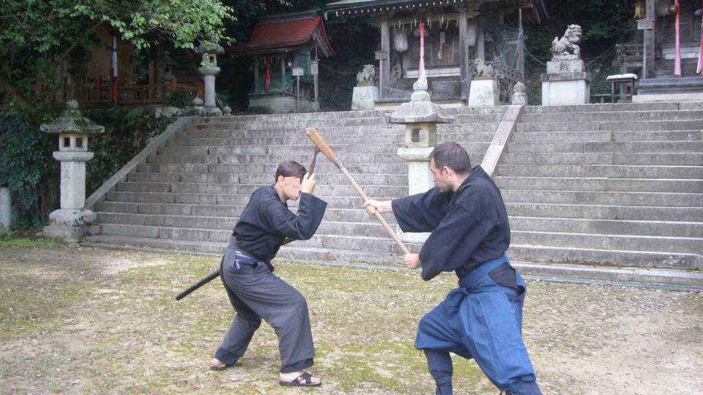 El diputado Liarte durante un entrenamiento de artes marciales.