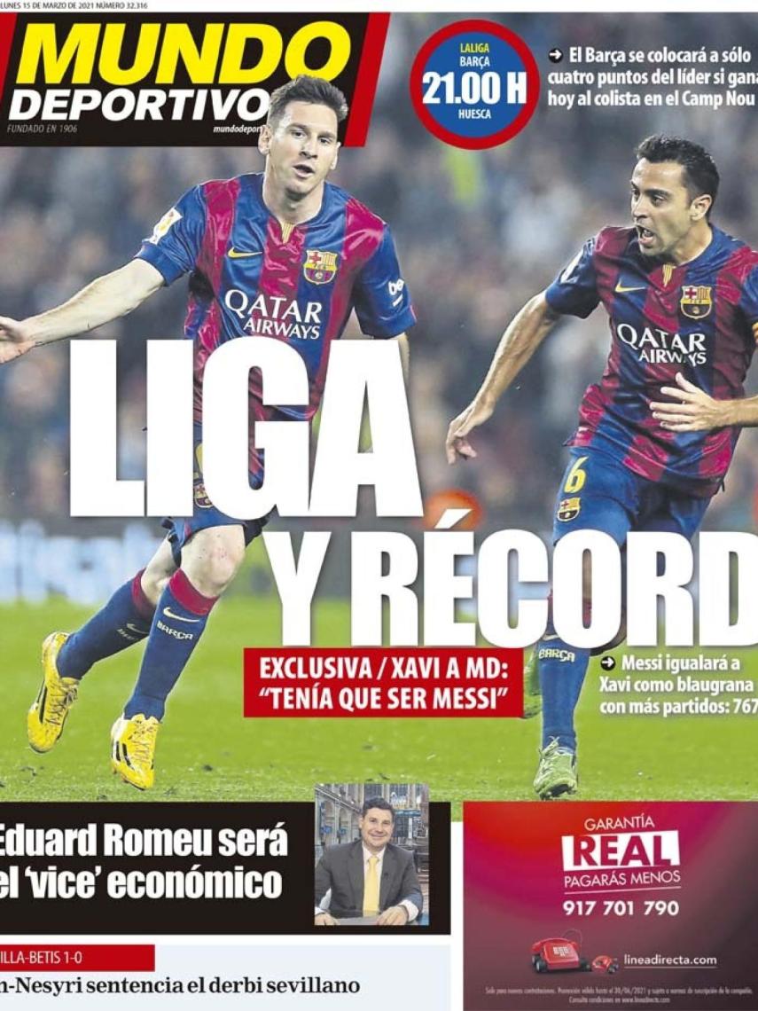 La porta del diario Mundo Deportivo (15/03/2021)