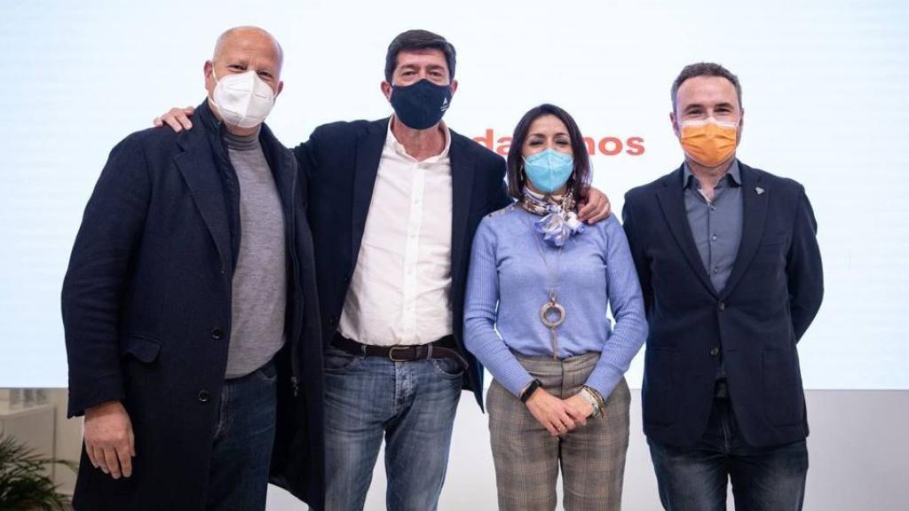 Javier Imbroda, Juan Marín, Marta Bosquet y Guillermo Díaz tras la Ejecutiva nacional de Cs.