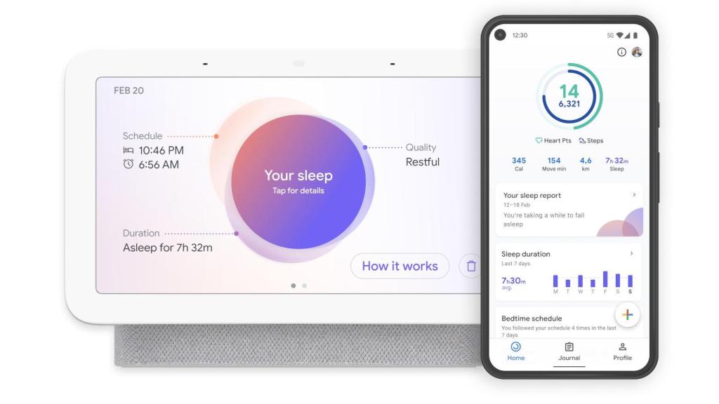 Registro del sueño en el Google Nest Hub