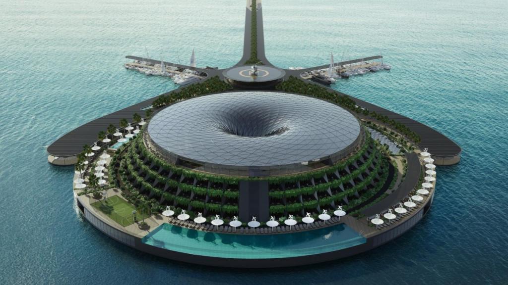 Un hotel flotante y ecológico para dormir sobre el agua del mar.