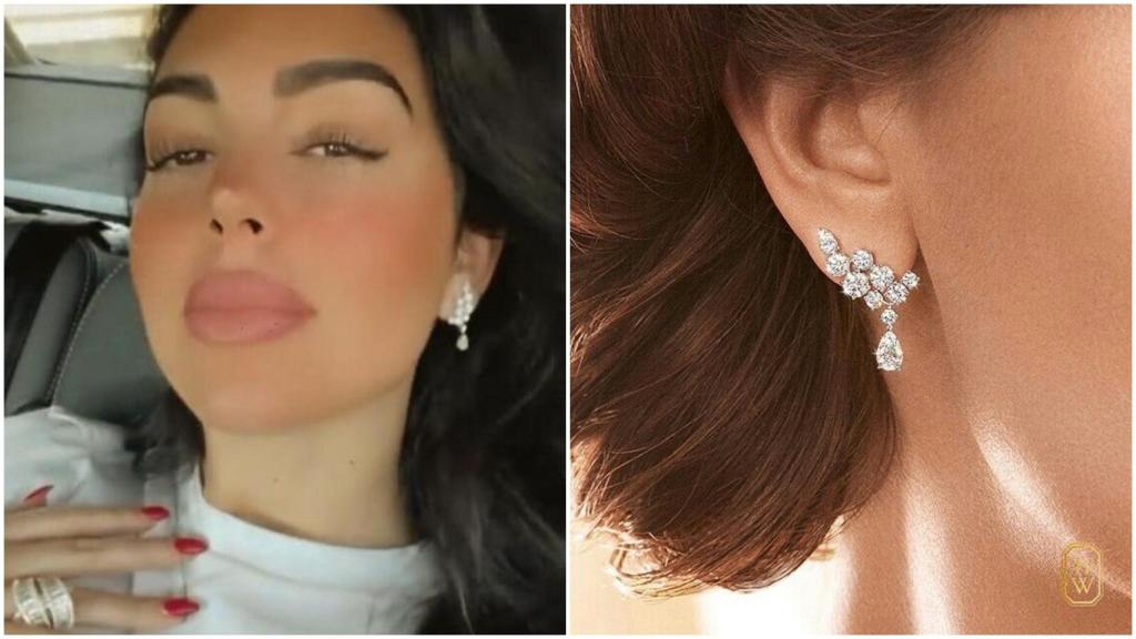 Pendientes de Harry Winston de diamantes y platino.