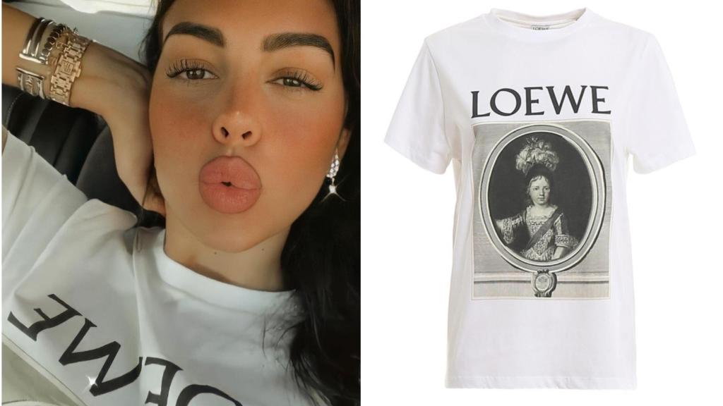 Georgina con camiseta de Loewe.