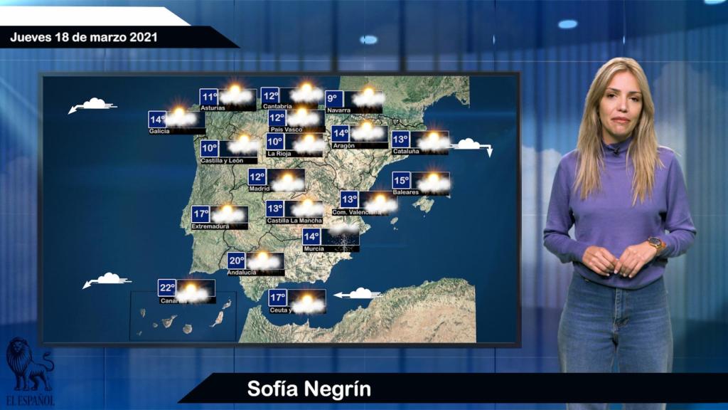 El tiempo para el 18 de marzo.