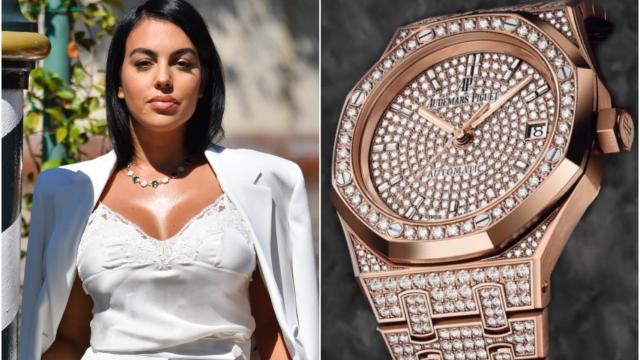 Georgina Rodríguez y su reloj de Audemars Piguet en un montaje de Jaleos.