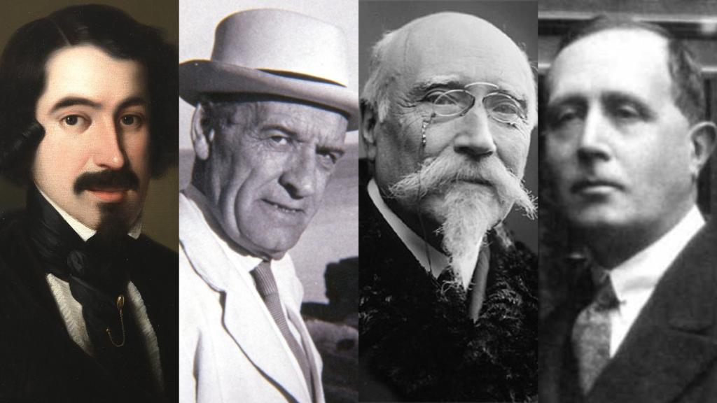 De izquierda da derecha: Espronceda, Ortega y Gasett, Echegaray y Azorín.