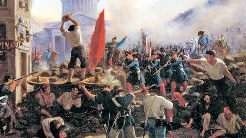 Street-Fighting-on-Rue-Soufflot,-Paris,-June-25,-1848