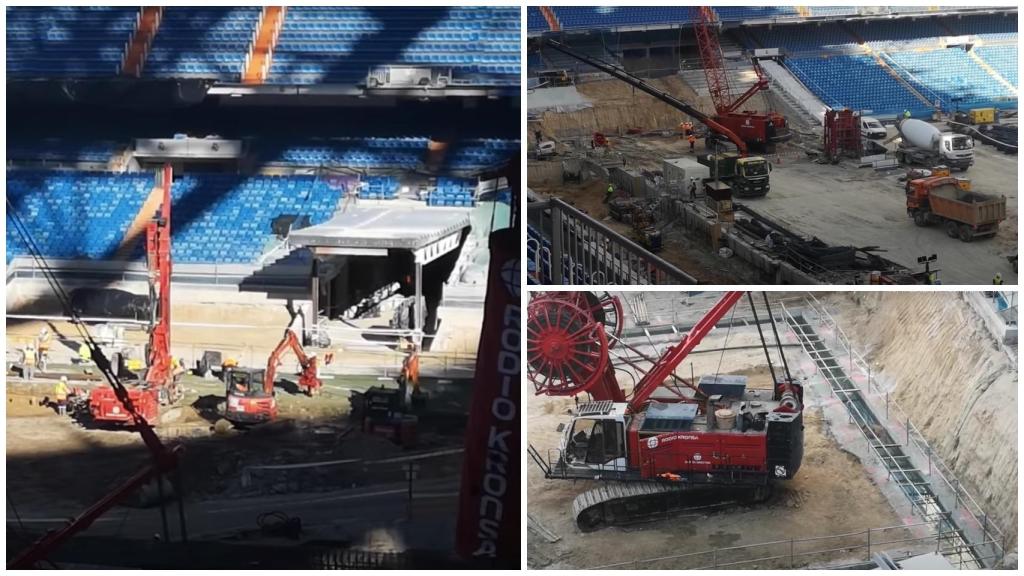 Obras en el interior del Santiago Bernabéu