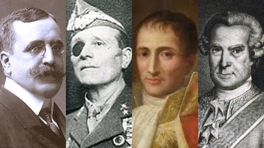 De izquierda da derecha: Canalejas, Millán Astray, Pepe Botella y Gálvez y Gallardo.