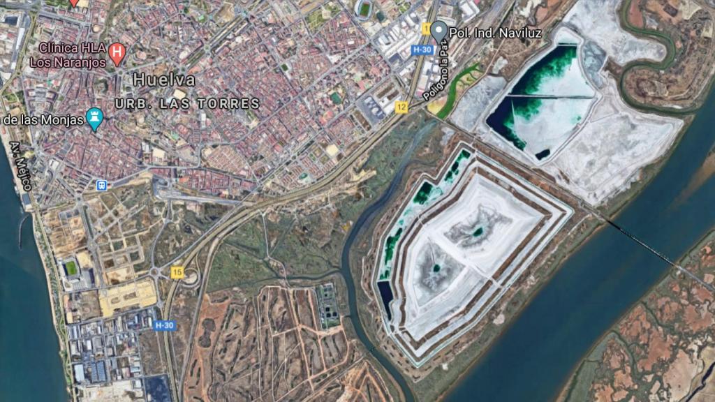 Imagen de los fosfoyesos a vista de pájaro.