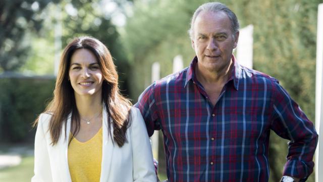 Fabiola Martínez y Bertín Osborne, durante un acto en Madrid.