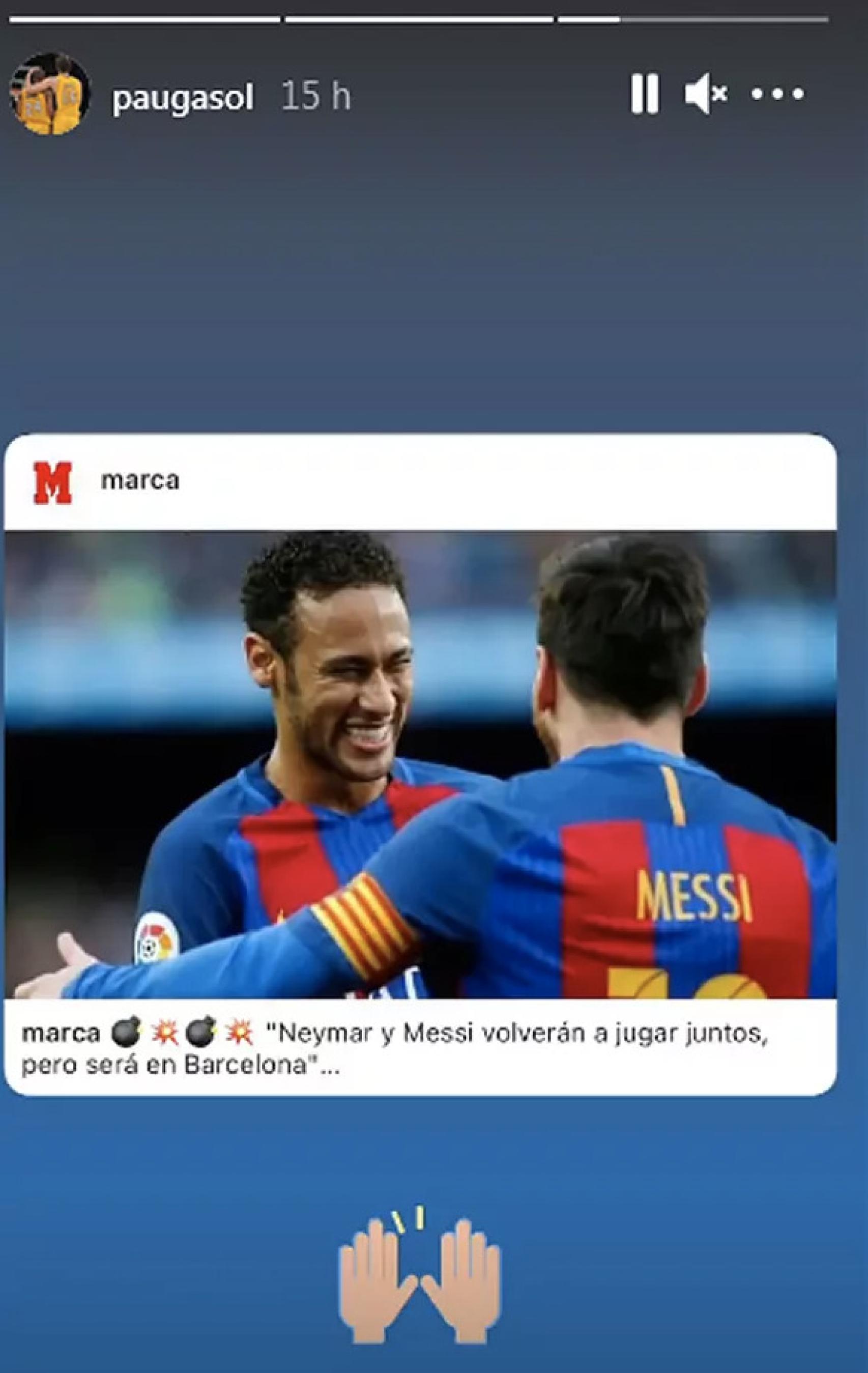 El mensaje de Pau Gasol a Neymar