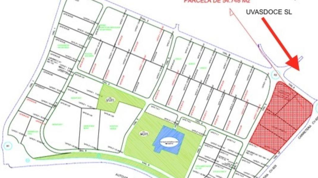 Plano de situación donde está ubicada la empresa Uvasdoce SL.