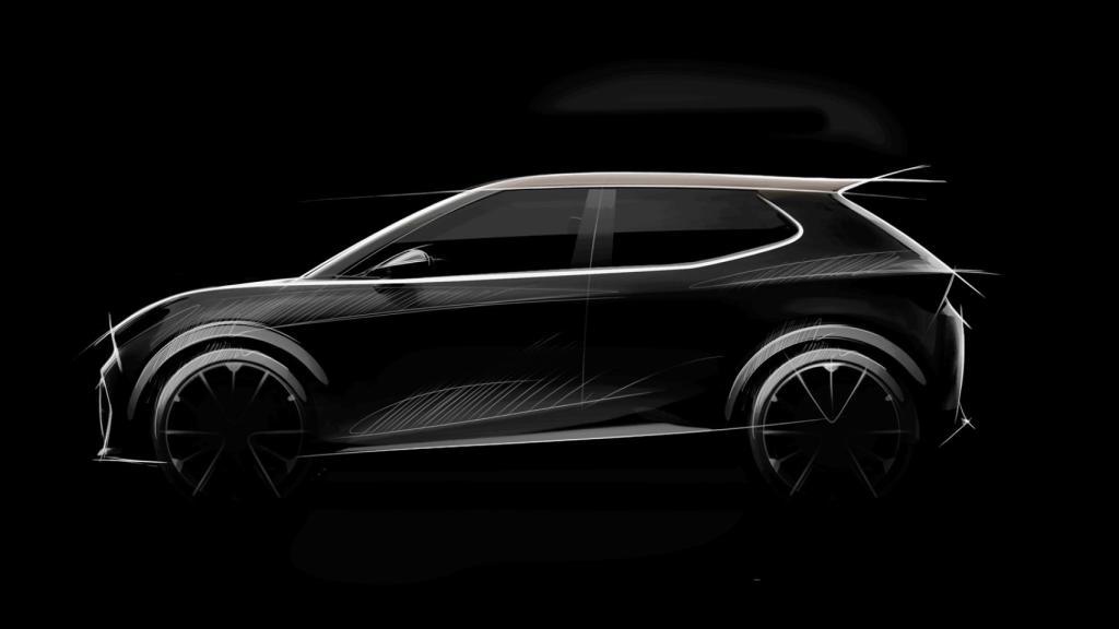 Dibujo que anticipa el próximo coche eléctrico de pequeño tamaño de Seat o Cupra.