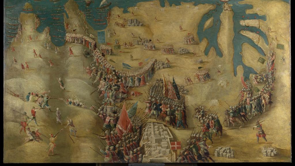 Huida de los turcos en el sitio de Malta.