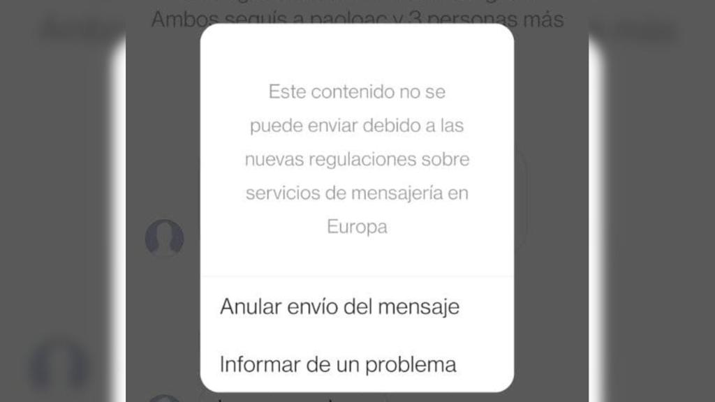 El aviso que aparece en Instagram al enviar un mensaje temporal