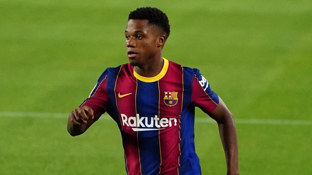 Ansu Fati durante un partido del Barcelona