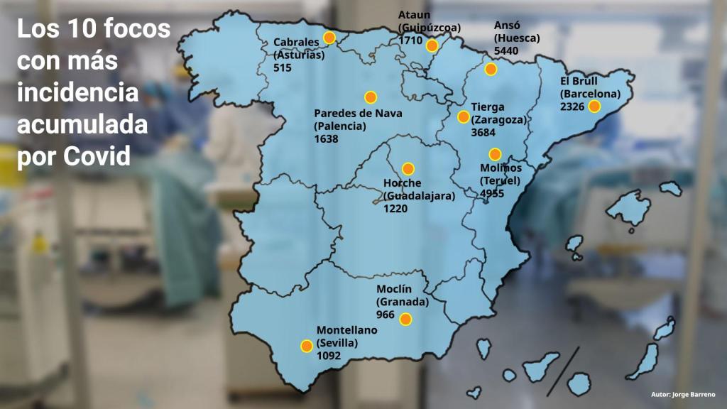 Los 10 focos con un Covid disparado: los pueblos y comunidades con más incidencia acumulada