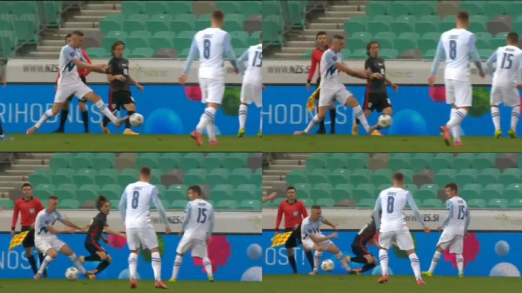 Modric sufre una fuerte entrada con Croacia