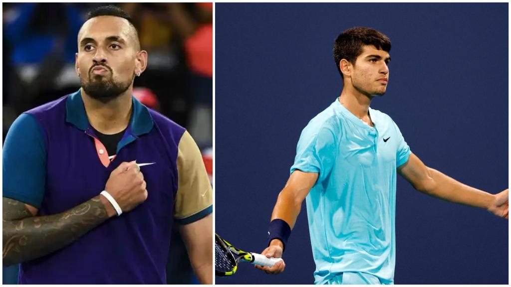 Kyrgios y Carlos Alcaraz, en un collage
