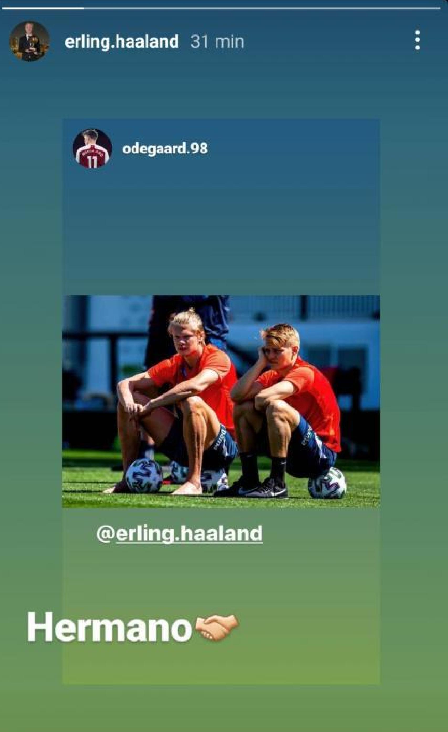 El mensaje de Haaland a Odegaard