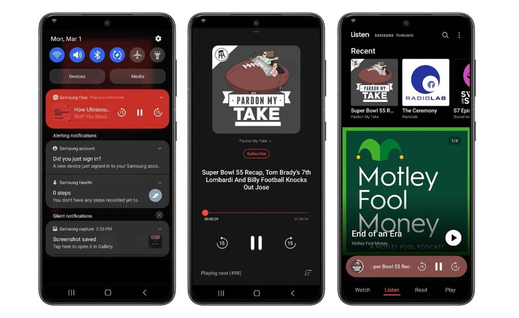 Samsung Free podcasts