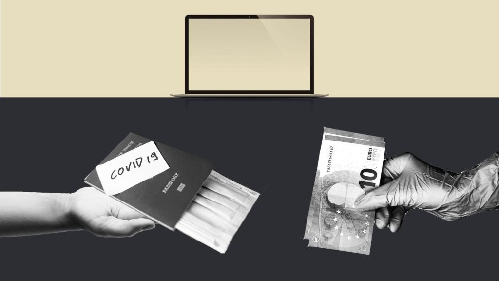 Ilustración del comercio ilegal en materia de Covid-19.