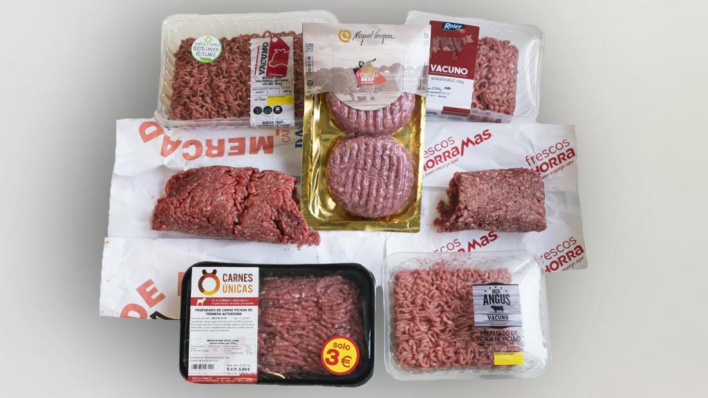 Imagen de las carnes analizadas en el reportaje.