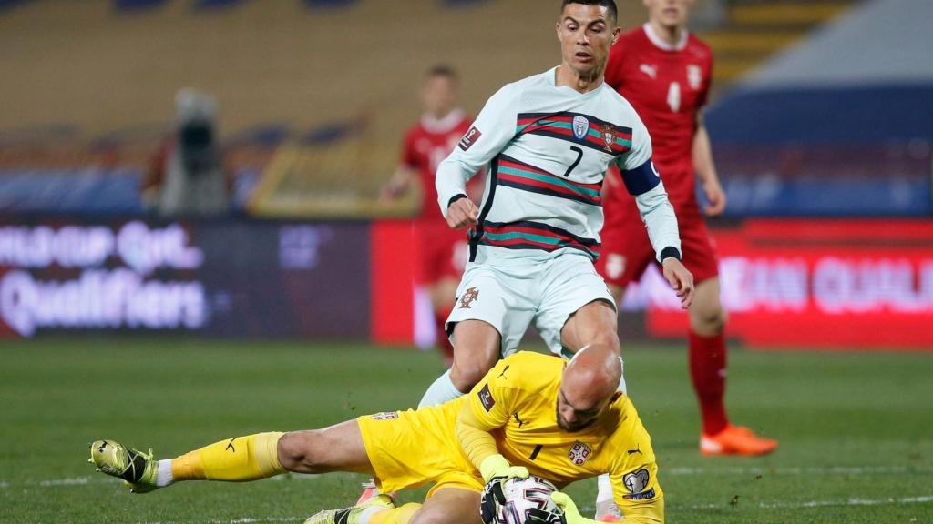 Cristiano Ronaldo con la selección de Portugal ante Serbia