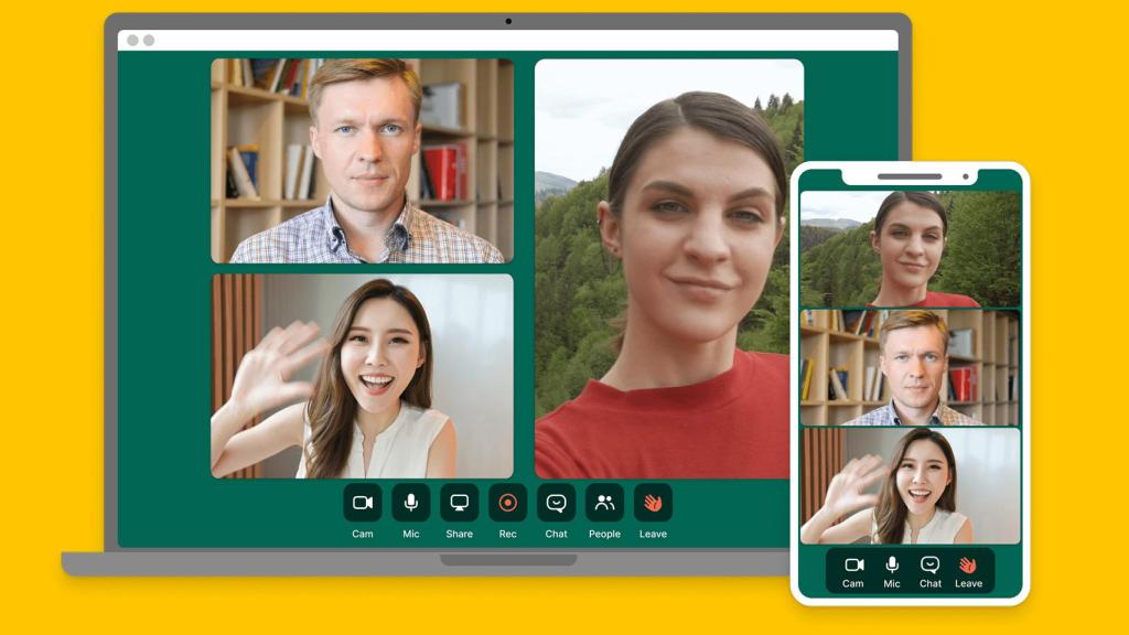 Interfaz de Whereby.