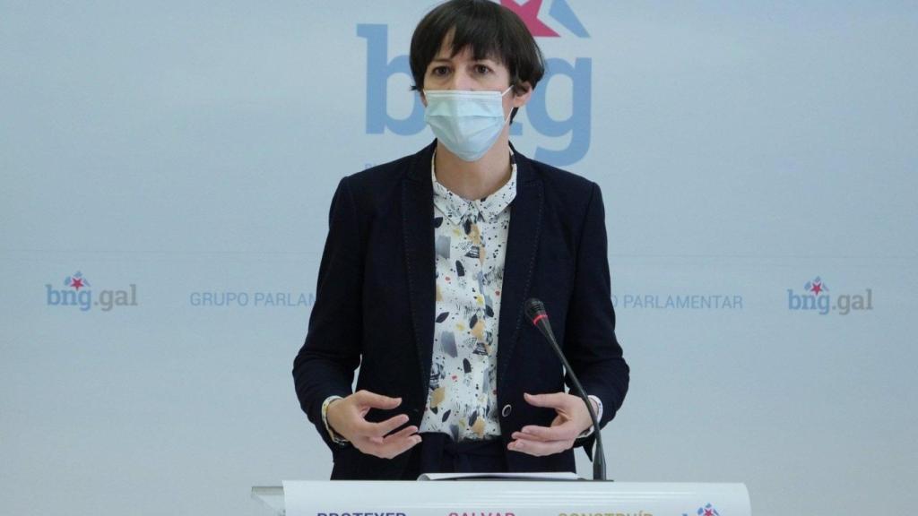 La portavoz nacional del BNG, Ana Pontón, en una rueda de prensa.