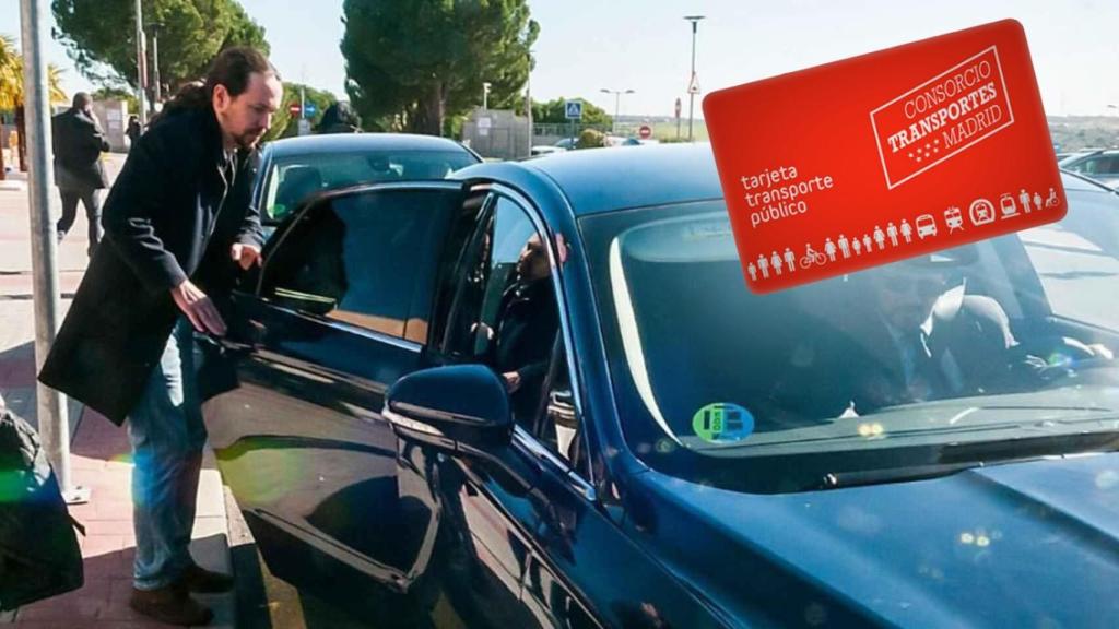 Pablo Iglesias subiendo a su coche oficial.