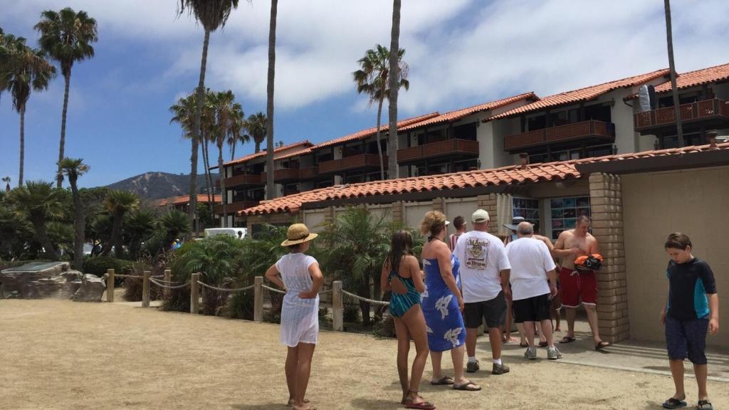 Los baños mixtos en la zona sur de La Jolla Shores.