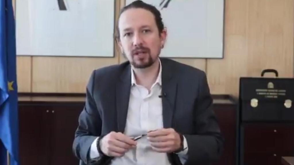 Pablo Iglesias este martes en su despedida.