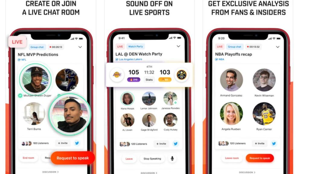 La app de Locker Room permite crear salas de audio