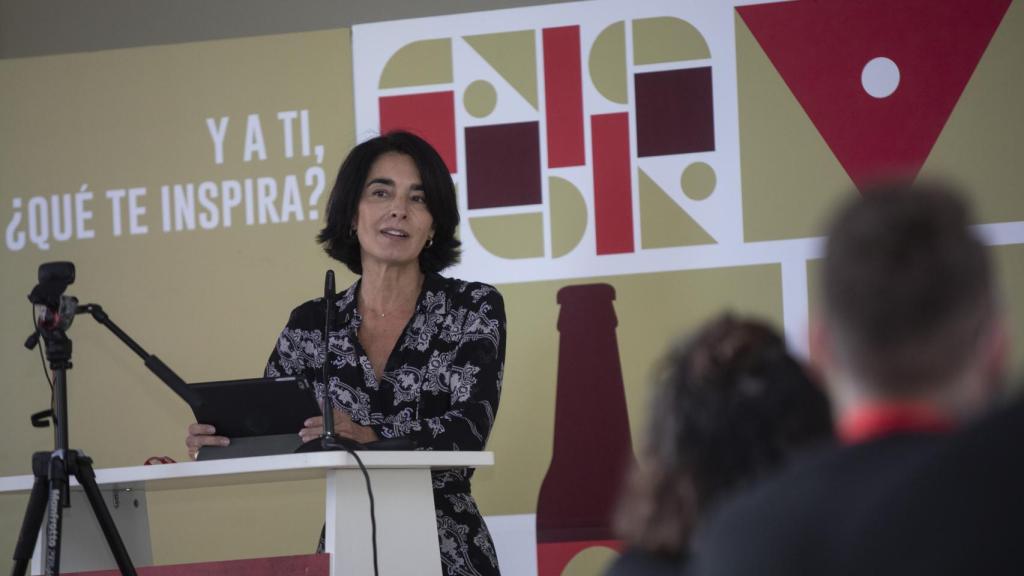 Carmen en la inauguración del programa social 'Talento Cruzcampo' de la Fundación.