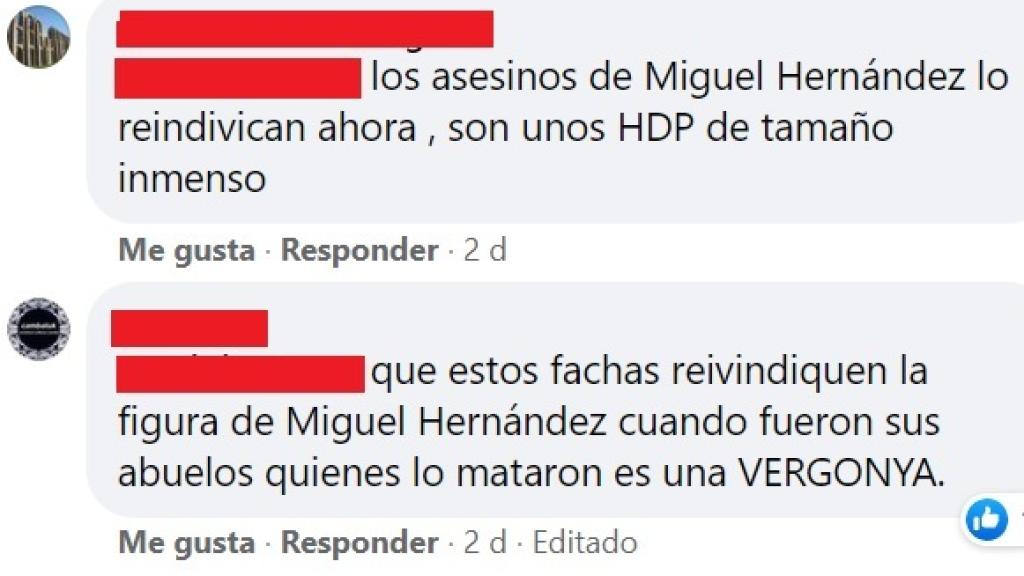 Algunos de los comentarios en la red del ente público.