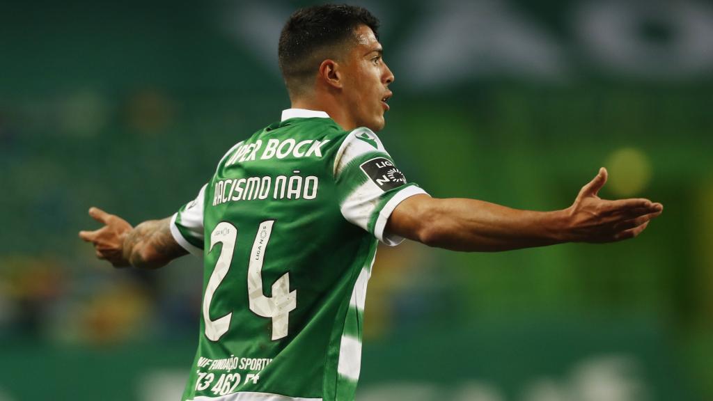 Pedro Porro, en un partido del Sporting de Portugal