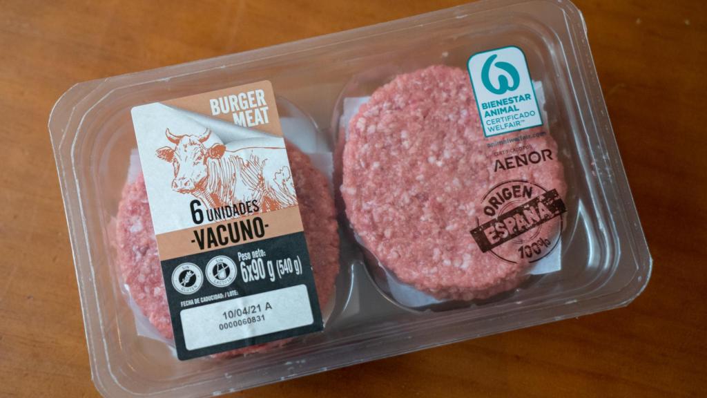 El paquete de hamburguesas de Lidl.