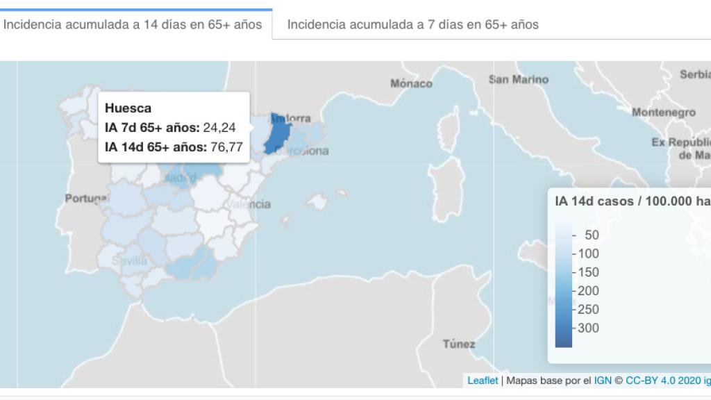 Mapa elaborado por el Instituto de Salud Carlos III.