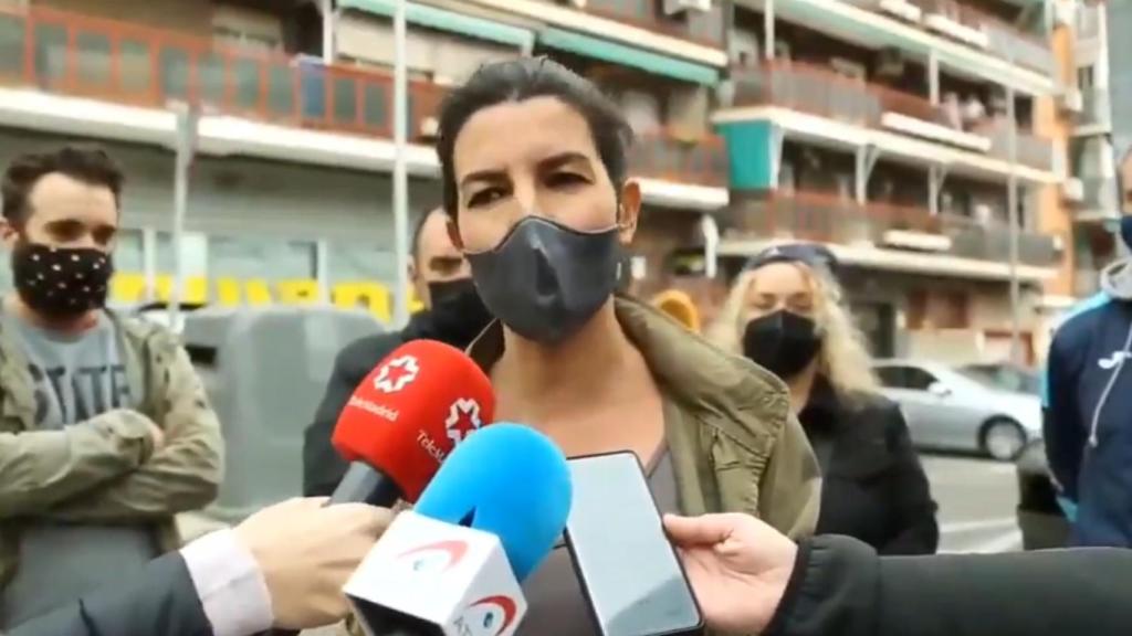 La candidata de Vox a la Comunidad de Madrid, Rocío Monasterio, este viernes en el distrito de Ciudad Lineal.